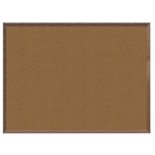 United Visual Products Decor Wood Combo Board, 60"x48", Cherry/Black Porcelain & Surf UV704DEFAB-CHERRY-BLKPORC-SURF - main
